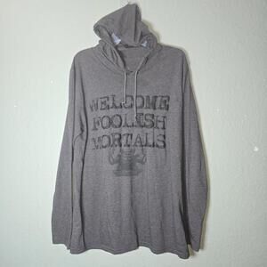 Disney Parks Haunted Mansion Welcome Foolish Mortals Hoodie Pullover Adult sz L